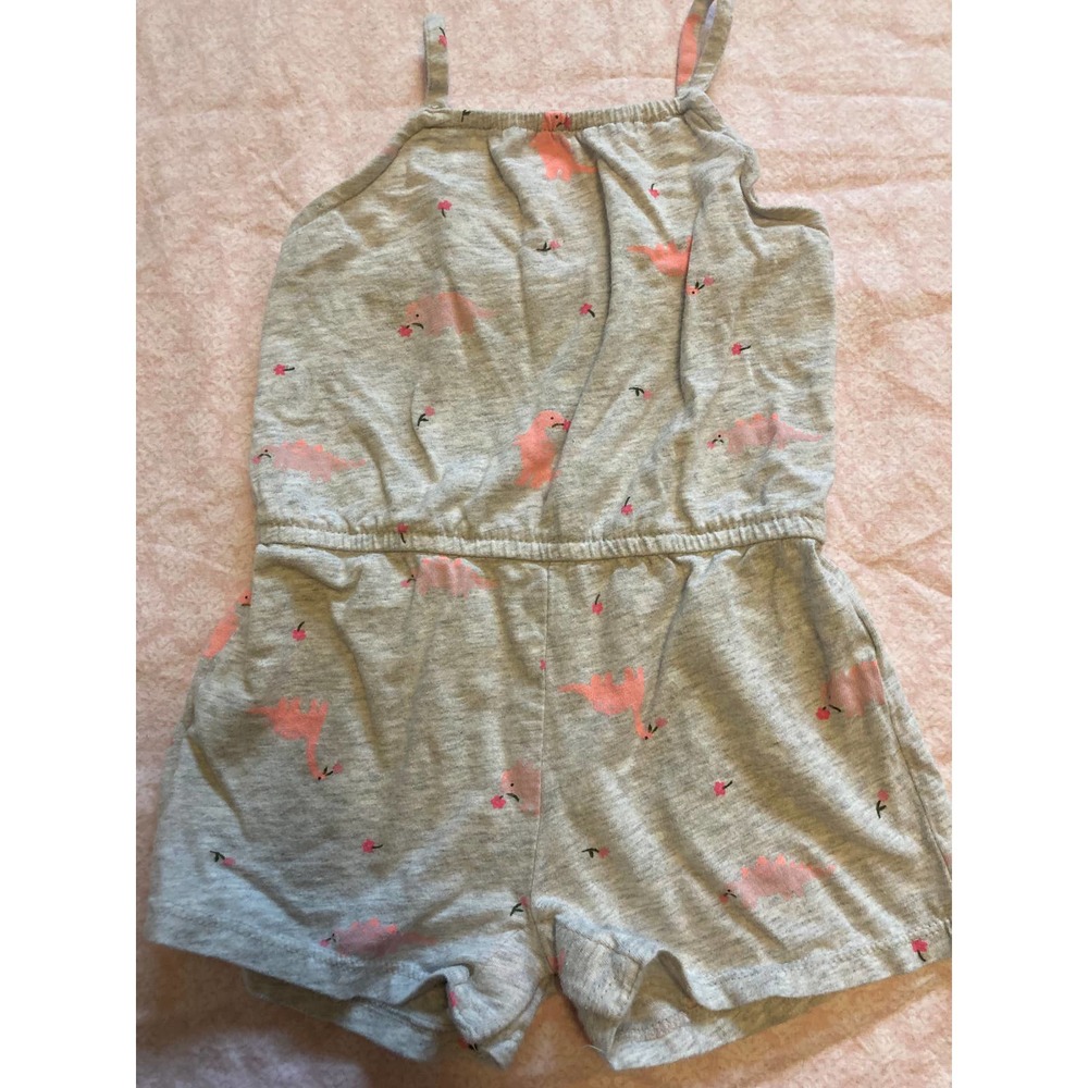 Old Navy Gray and Pink Flamingo Romper 2T